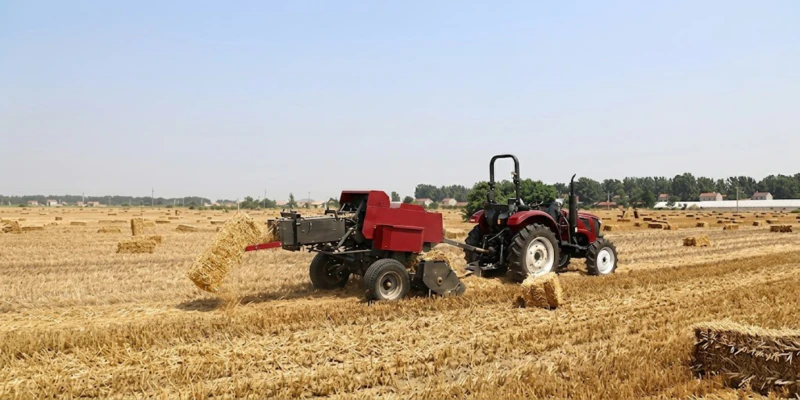 High Capacity 9YF-2200 Square Baler operating on grain straw recovery operations
